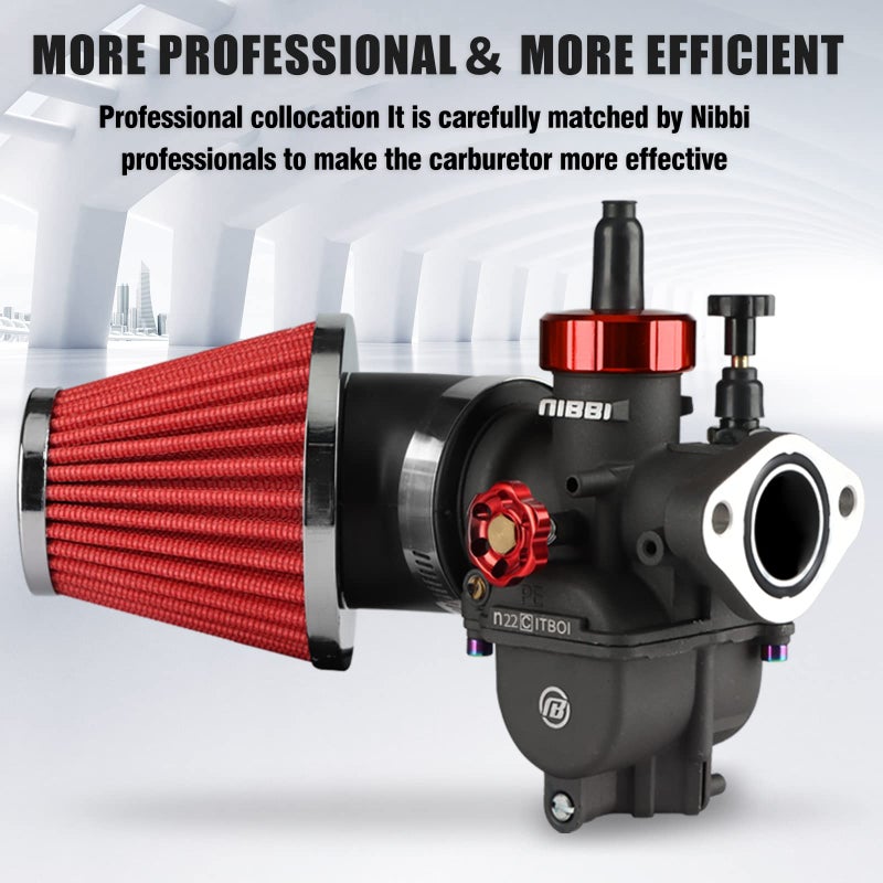 NIBBI PE22 Carburetor with 48mm Air Filters Kit PE22mm FL Motorcycle Carb Fit for 110cc 125cc 130cc Dirt Bike Pit Bike Apollo TaoTao Lifan Kayo Honda SSR Motor Predator212 - Image 5